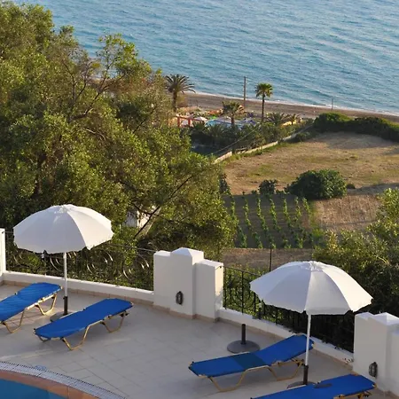 Maria With Pool And Panorama View - Agios Gordios 1 Apartment