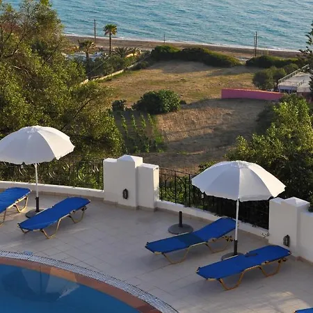 Maria With Pool And Panorama View - Agios Gordios 1 Apartment